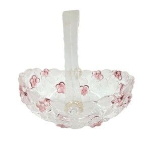 Studio Silversmiths Venezia Collection Floral Crystal Art Glass Bowl BASKET